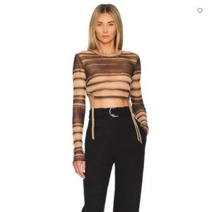 NWT Bec & Bridge Watercolour Long Sleeve Crop Top